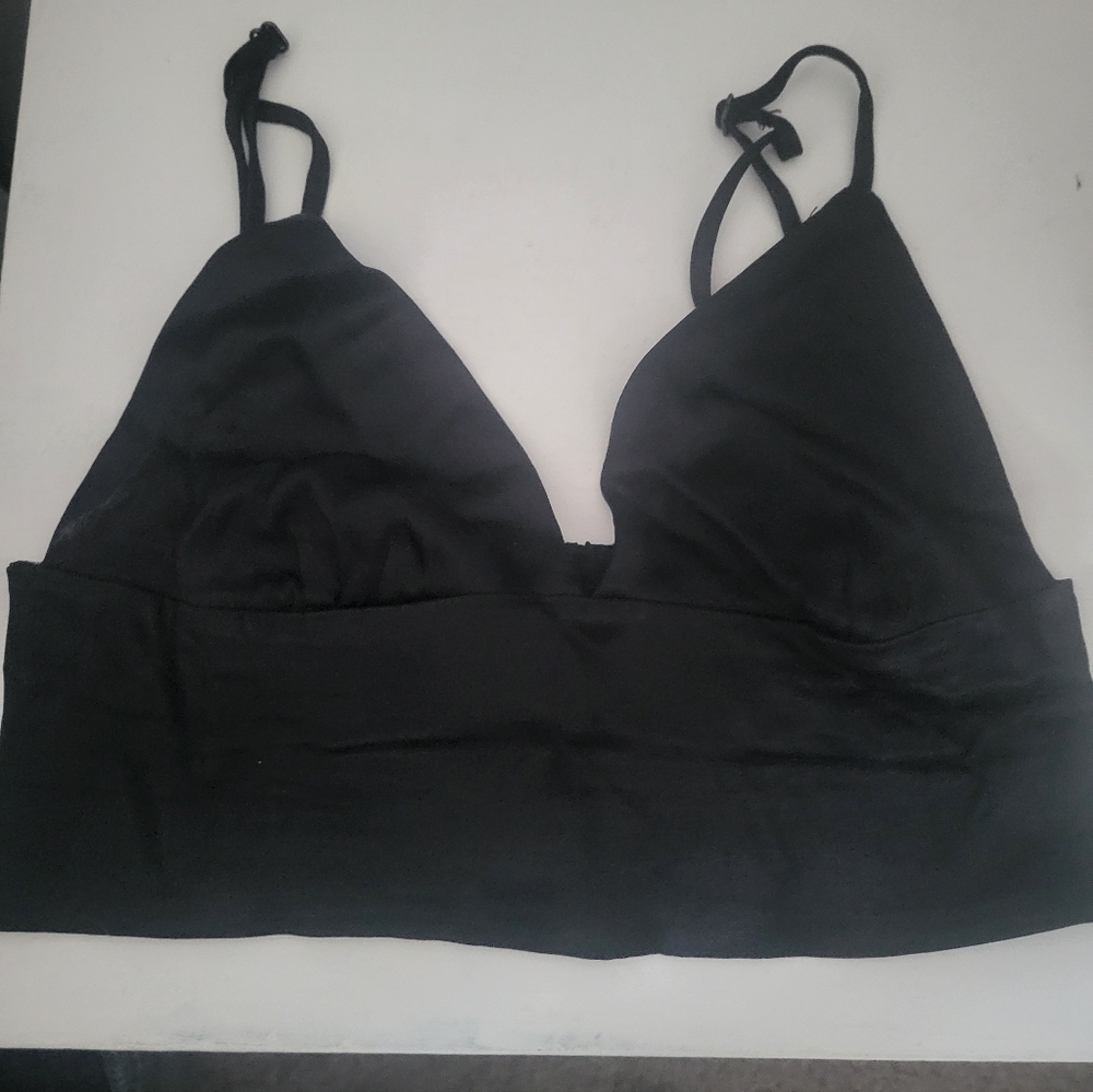 Zara Black Satin Top Size Small
